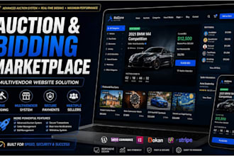 build online bidding marketplace website auction website multivendor website
