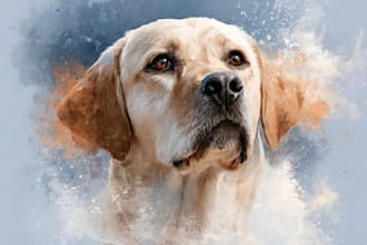 draw watercolor pet portrait
