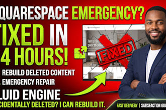 fix, redesign, restore squarespace website template 7 point 1 emergency support