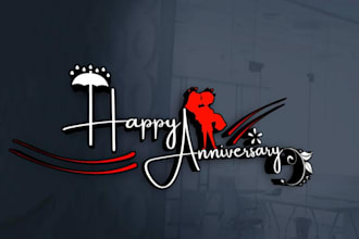 make anniversary marriage event wedding logo with express deliver