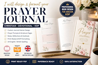 prayer journal design, formatting and KDP publishing