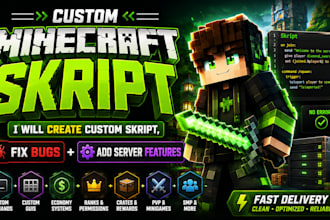 create custom minecraft skript, fix bugs and add server features