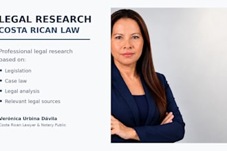 investigaré asuntos legales y redactaré contratos