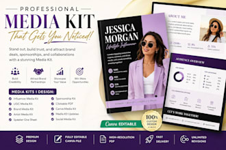 design social media kit influencer press media kit clickable PDF canva press kit