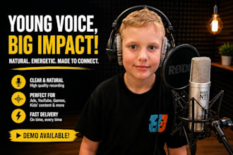 record an energetic child voice over in latvian