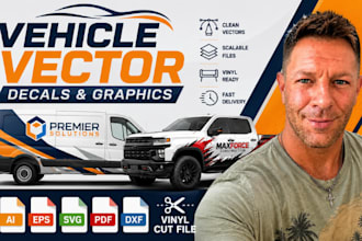convert van decal vector fleet logo redraw, truck graphics vector vinyl cut file