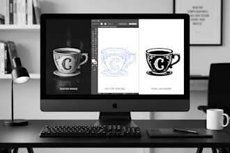convert image to vector, vectorize logo and redraw any image