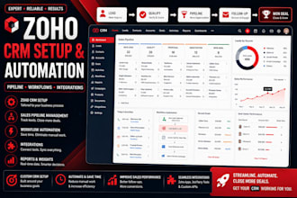 setup zoho CRM sales pipeline workflow automation integration and reports