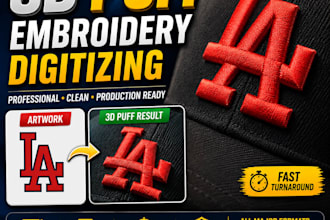 do 3d puff embroidery digitizing into dst pes jef