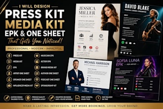 design press kit media kit epk one sheet speaker one sheet influencer media kit