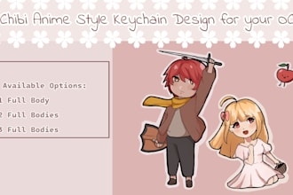 make anime style chibis for your oc to use for keychains