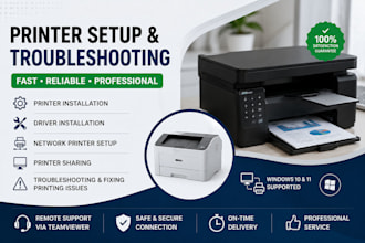 setup and troubleshoot printer and printer sharing