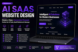 design a modern ai saas website and custom ai apps for your startup or business