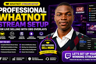 create a whatnot stream setup for live selling with obs overlays