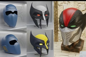 3d print and paint ship custom 3d mask 3d helmet cosplay mask halloween mask stl