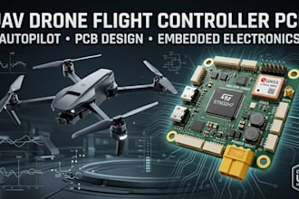 design uav drone flight controller pcb, autopilot and embedded electronics
