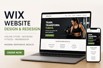 wix website redesign and design, wix online store, fitness, booking, membership