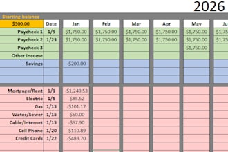 create a simple custom monthly or yearly budget spreadsheet