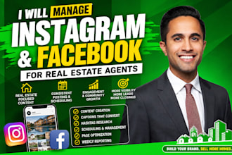 manage instagram and facebook for real estate agents