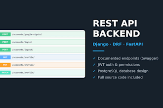 create a rest api backend with django or fastapi