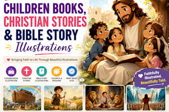 illustrate children books, christian stories and bible story illustrations