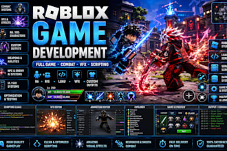 roblox full game, roblox combat, roblox vfx, roblox scripting, game development