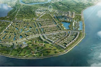 design eco friendly 3d city masterplan, waterfront development,central park,dwg
