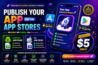 publish your app to google and apple app store