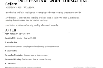 copy paste, typing and assignment formatting in ms word