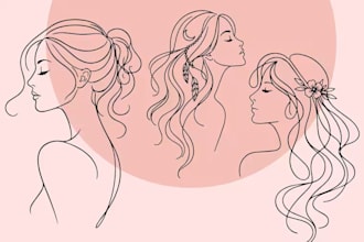 design minimalist line art, one line art, simple line art, feminine illustration