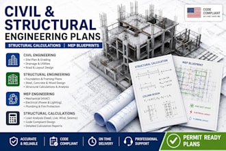 civil and structural engineering plans, mep blueprint structural calculations