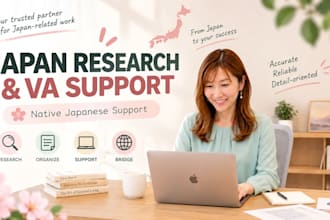 provide japanese research and virtual assistant support
