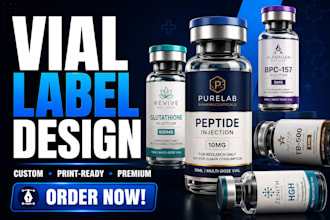 design vial label, vial label design and custom packaging