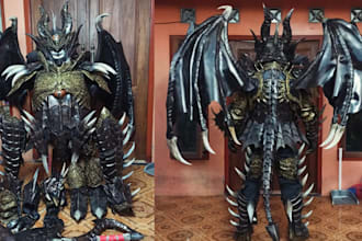 do 3d cosplay creation wearable anime armor helmet and 3d props for 3d printing