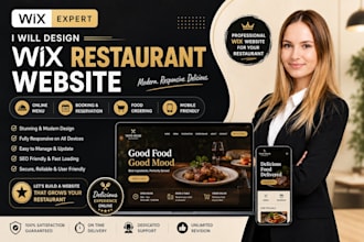 design wix restaurant website online menu booking reservation for food ordering