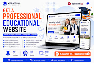 create educational website, school, college, university, kindergarten, daycare
