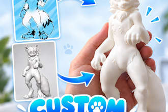 3d model furry ocs and make it a printable figure