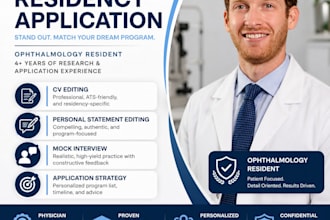 optimize your medical residency application, CV, essay, and do mock interviews