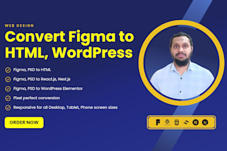 convert figma, psd to html, wordpress, nextjs, reactjs