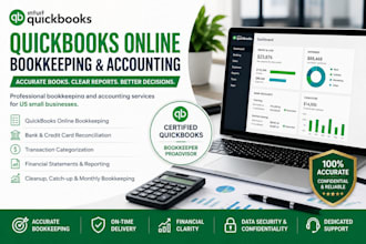 do  online bookkeeping in quickbooks, accounting and bank reconciliation