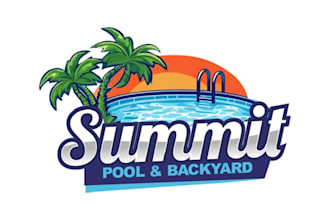create high quality and beautiful swimming pool logo design