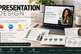 design webinar slides, online course slides and powerpoint presentations