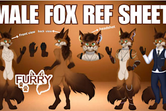 design a furry reference sheet anthro ref sheet nsfw fursona art furry ref sheet