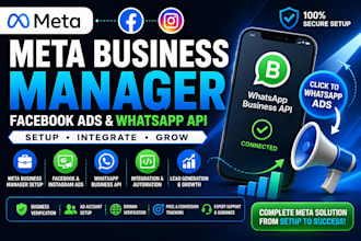 set up meta business manager, facebook ads manager, whatsapp api, meta bm