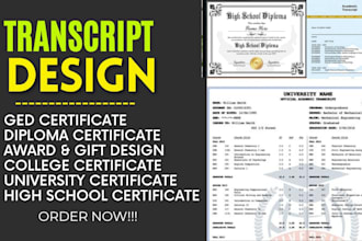 do high school transcript design, college, university diploma ged certificate