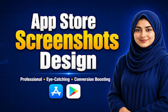 design premium app store screenshots, play store, and app store