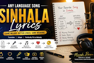 translate any language song into singable sinhala lyrics