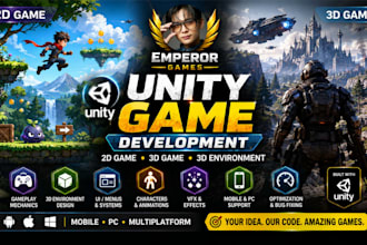 build unity 2d game, unity 3d game, unity game development, 3d game environment