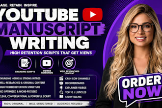 write engaging youtube manuscript, video script, cash cow, screenplay