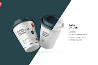 do paper cup, tumbler, and mug label design